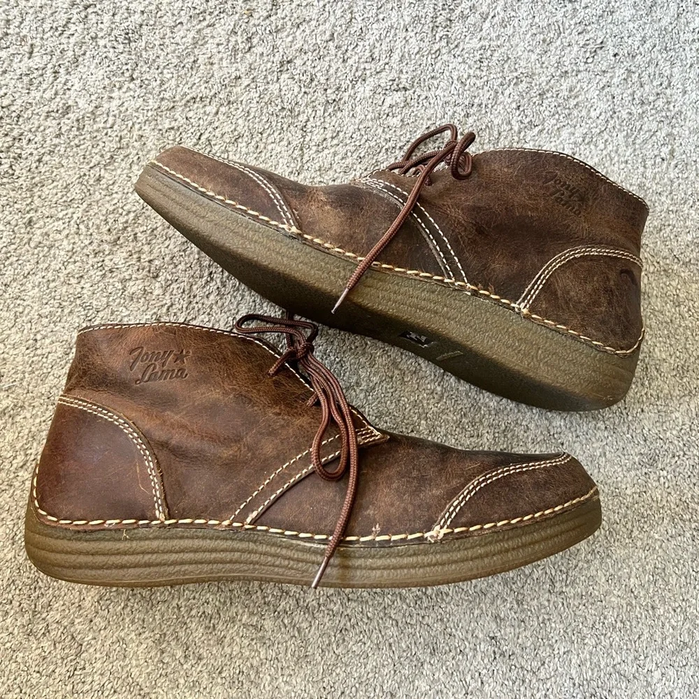 Tony Lama Chukka Mens 11.5 D Ankle Boots Distressed Brown Leather Shoes RR3016